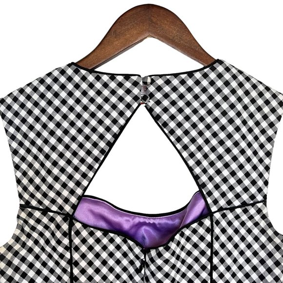 White House Black Market Modern Gingham Sheath Dress Back Cutout Size 2 - Picture 2 of 14